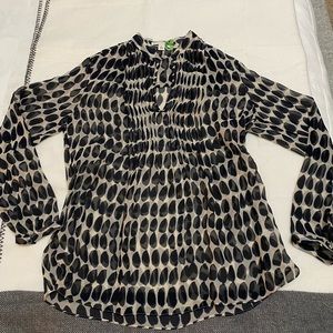 Banana Republic Navy Polka Dot Blouse